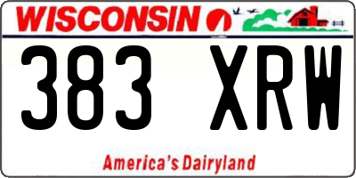 WI license plate 383XRW