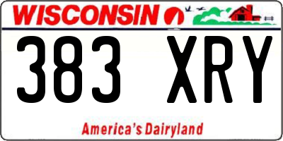 WI license plate 383XRY