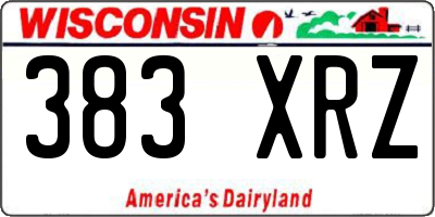WI license plate 383XRZ