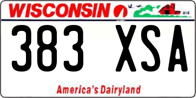 WI license plate 383XSA
