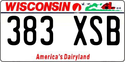 WI license plate 383XSB
