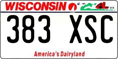 WI license plate 383XSC