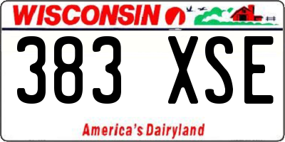 WI license plate 383XSE