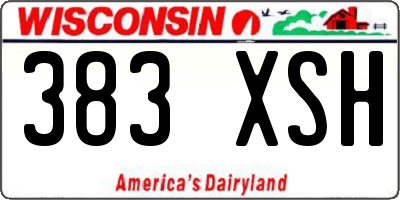 WI license plate 383XSH