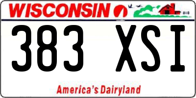 WI license plate 383XSI