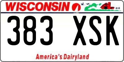 WI license plate 383XSK