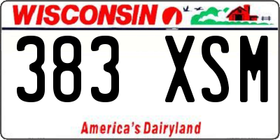 WI license plate 383XSM