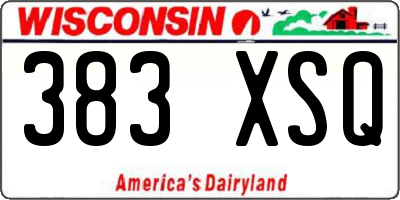 WI license plate 383XSQ