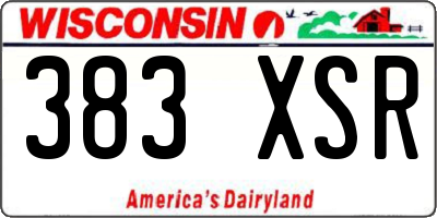 WI license plate 383XSR