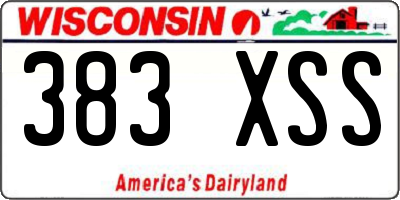 WI license plate 383XSS