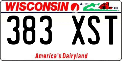 WI license plate 383XST