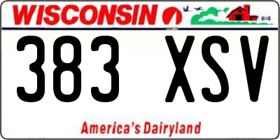 WI license plate 383XSV