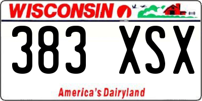 WI license plate 383XSX