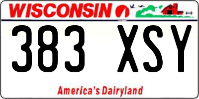 WI license plate 383XSY