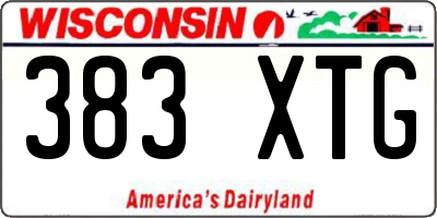WI license plate 383XTG