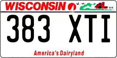 WI license plate 383XTI