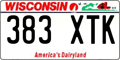 WI license plate 383XTK