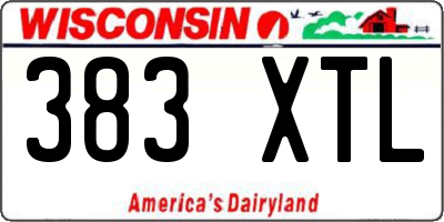 WI license plate 383XTL