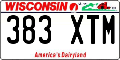 WI license plate 383XTM