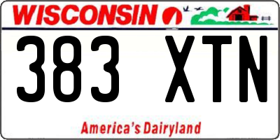 WI license plate 383XTN
