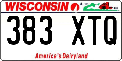 WI license plate 383XTQ