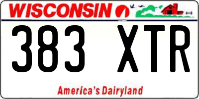 WI license plate 383XTR