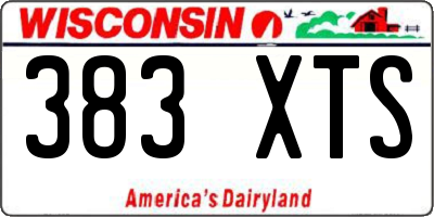 WI license plate 383XTS