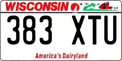 WI license plate 383XTU