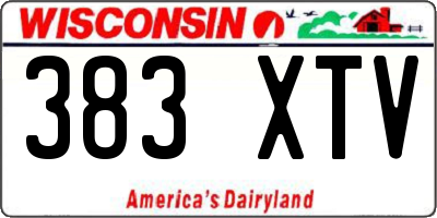 WI license plate 383XTV
