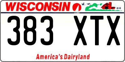WI license plate 383XTX