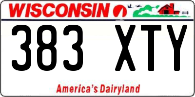 WI license plate 383XTY