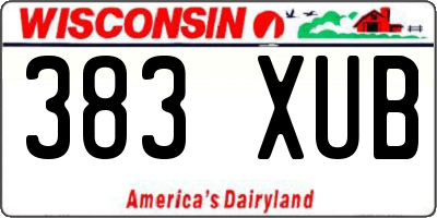 WI license plate 383XUB