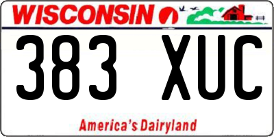 WI license plate 383XUC