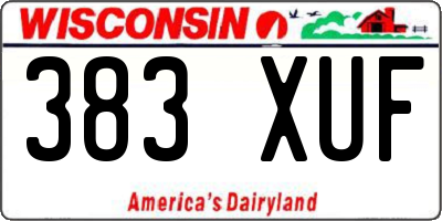 WI license plate 383XUF