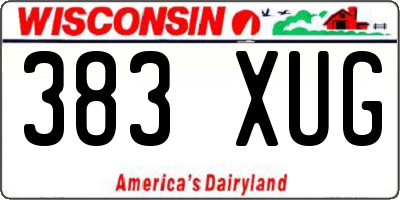 WI license plate 383XUG