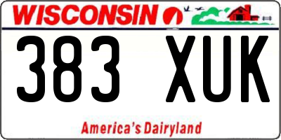 WI license plate 383XUK