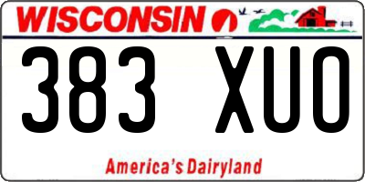 WI license plate 383XUO