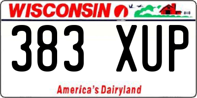 WI license plate 383XUP