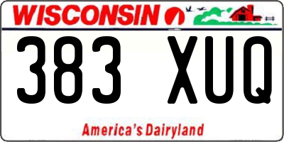 WI license plate 383XUQ