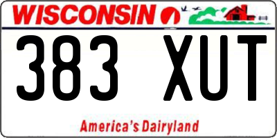 WI license plate 383XUT