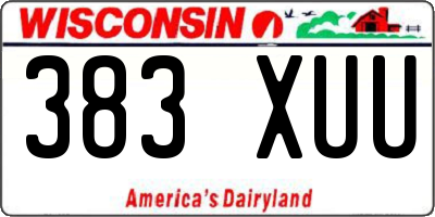 WI license plate 383XUU