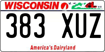 WI license plate 383XUZ