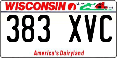 WI license plate 383XVC