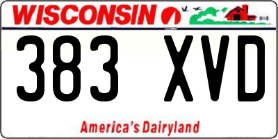 WI license plate 383XVD