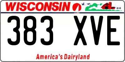 WI license plate 383XVE