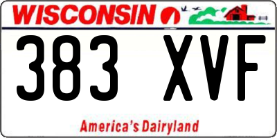 WI license plate 383XVF