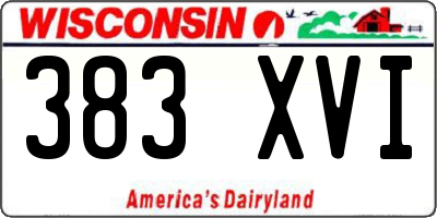 WI license plate 383XVI