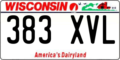 WI license plate 383XVL