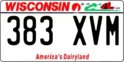 WI license plate 383XVM