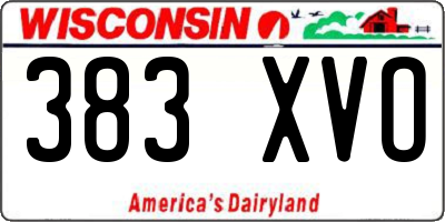 WI license plate 383XVO